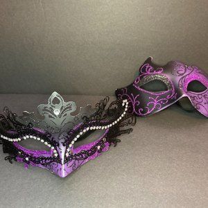 Purple High Quality Masquerade Masks Set- Buy 1 Or 2!